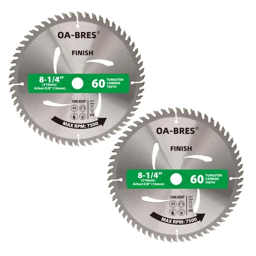 Miniatura 14 de Paquete de 3 hojas de sierra circular compacta con punta de carburo 24T TCT de 4-1/2 pulgadas con eje de 3/8 pulgadas, uso general para cortes