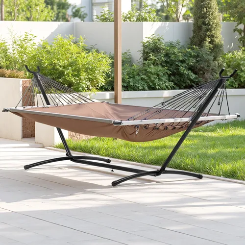 Miniatura 6 de FDW Soporte de hamaca portátil de 9 pies, soporte de hamaca resistente, soporte de acero portátil solo para patio al aire libre o interior con funda