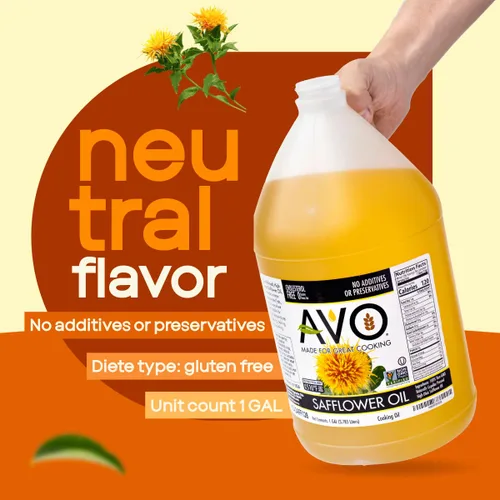 Miniatura 9 de AVO Aceite de cártamo alto oleico a granel, 1 galón, sin OMG, procesado naturalmente, alto punto de humo 510°F