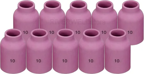 Miniatura 11 de RIVERWELD TIG - Boquilla de alúmina con lente de gas, vasos de cerámica Jumbo de gran diámetro 53N87 12# 3/4 pulgadas 53N88 5/8 pulgadas #10 53N89