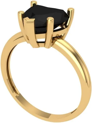 Miniatura 2 de Anillo de compromiso de 5 puntas, con solitario de corte de corazón, de 2,0 quilates, oro amarillo de 14 quilates