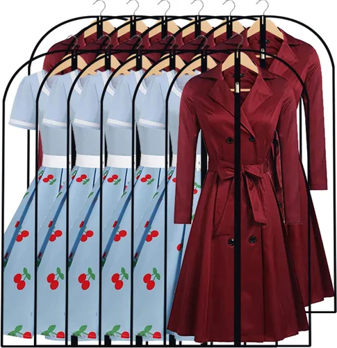 Miniatura 25 de Bolsas transparentes para colgar ropa, 40 pulgadas (juego de 6), bolsas de traje para almacenamiento en armario, bolsas de plástico a prueba