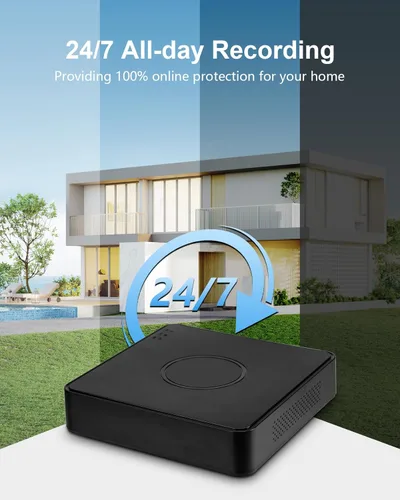 Miniatura 5 de Sistema de cámara de seguridad con cable de 1080P, DVR de vigilancia CCTV AIWIXEN 8CH con disco duro de 1 TB, 4 x cámaras de seguridad con cable