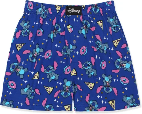 Disney Lilo & Stitch - Pantalones cortos tipo bóxer de algodón para hombre