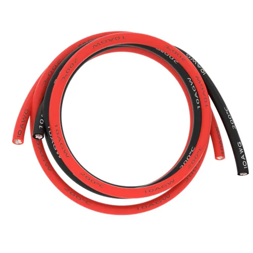 Miniatura 11 de BNTECHGO cable de caucho de silicona calibre 10 de 20 pies [10 pies negros y 10 pies rojos] 600 voltios, 200 grados centígrados, resistente a altas
