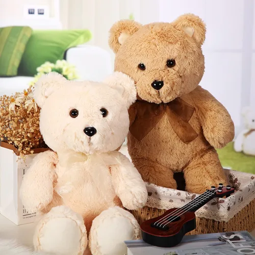 Miniatura 4 de HyDren 2 juguetes de peluche de osos de 18 pulgadas, regalo para novia, oso de peluche con lazos rellenos para cumpleaños, boda, fiesta