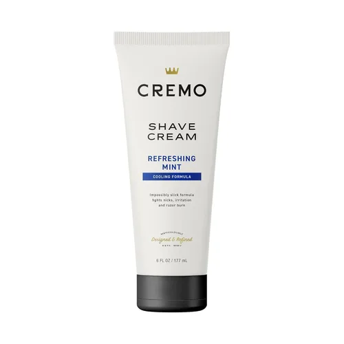 Cremo Crema de afeitar, crema de afeitado refrescante de grado barbero, crema de afeitar increíblemente superior ultra-deslizante para hombres,