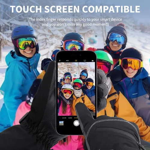 Miniatura 2 de BOSONER Guantes de esquí y snowboard, guantes impermeables de invierno, guantes de nieve para pantalla táctil para clima frío, para hombres