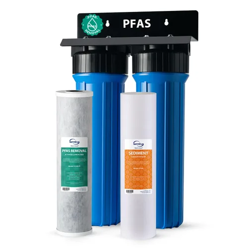Miniatura 15 de iSpring WGB22B - Sistema de filtración de agua de 2 etapas para toda la casa, filtros de bloque de sedimentos y carbono de 20 x 4.5 pulgadas