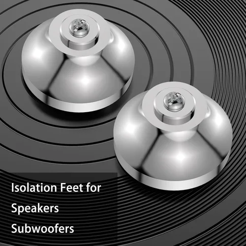 Miniatura 5 de Audiocrast IF4021S - Almohadillas de aislamiento para altavoces de alta fidelidad, 4 unidades, acero inoxidable, 1.575 x 0.827 in, plateado