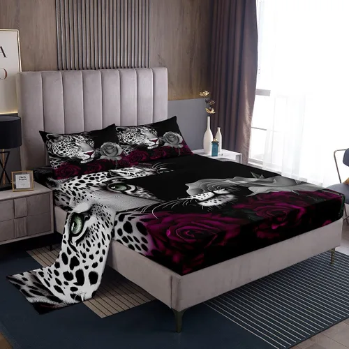 Miniatura 17 de Erosebridal Juego de ropa de cama con estampado de llama para niños y adolescentes, diseño de lobo para decoración de habitación de jugadores, juego
