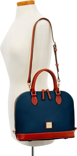 Miniatura 5 de Dooney & Bourke - Bolsa de cuero texturizado y zíper, funciona como bolsa de mano, monedero, bandolera