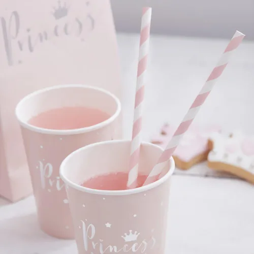 Miniatura 3 de ALINK Pajitas de papel rosa biodegradables, paquete de 100 pajitas de fiesta para jugos, cócteles, batidos, cumpleaños, bodas, novias/baby shower