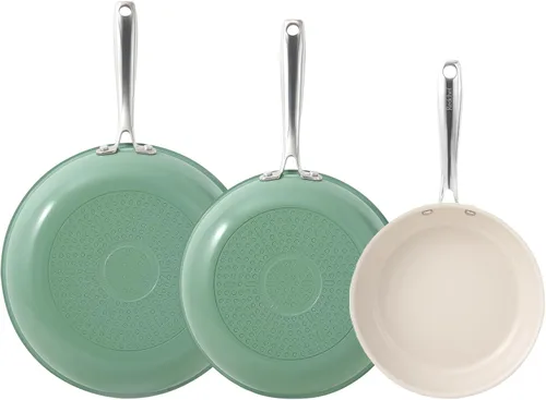 Miniatura 11 de Sartenes antiadherentes de cerámica Redchef, sartén antiadherente para huevos, sartenes de 8 pulgadas antiadherentes aptas para cocina con mango