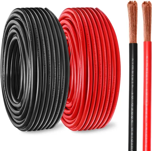 Miniatura 10 de Cable de Batería de Calibre 1/0 de Alambre de Cobre, 3 Pies Rojo+3 Pies Negro Cable de Soldadura 1/0 AWG Alambre OFC Estándar de EE.UU.