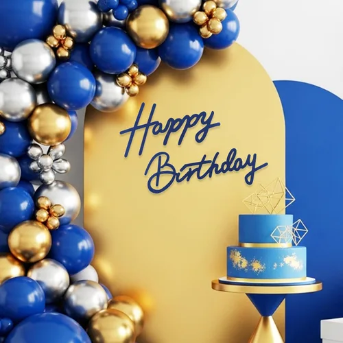 Miniatura 18 de TONIFUL Cartel de feliz cumpleaños para telón de fondo, pancarta de fieltro negro, incluye pegamento de puntos, perfecto para telón de fondo