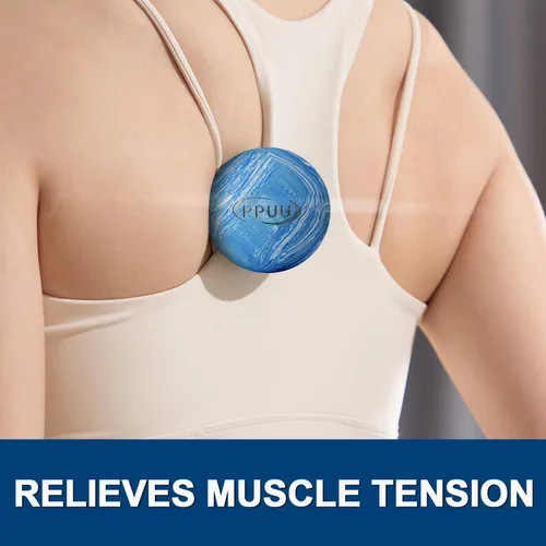 Miniatura 4 de Pelota de lacrosse de masaje para liberación miofascial y de punto gatillo, nudos musculares, terapia de yoga, mejora la movilidad articular y Azul