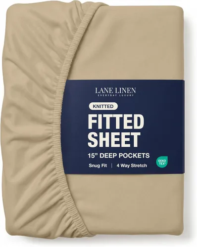 Miniatura 14 de Lane Linen Sábana Ajustable Individual Solamente - Sábana Inferior Individual de Punto Elástico en 4 Direcciones con Bolsillos Profundos - Se Adapta