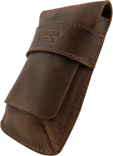 Miniatura 3 de Saddle & Hide Co., Caja de reloj individual hecha a mano de cuero de grano completo, protector de soporte, relojero, almacenamiento de vigilancia
