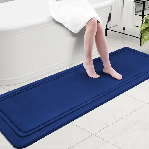 Miniatura 23 de Grandaily Alfombra de baño de espuma viscoelástica de 24 x 16 pulgadas, ultrasuave, antideslizante y absorbente, lavable a máquina, cómoda alfombra