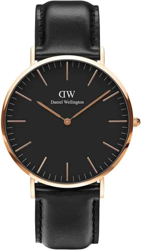 Daniel Wellington Reloj clásico para hombre - Caja de 1.417 in - 1.575 in, movimiento de cuarzo japonés, correa de cuero, resistente al agua, reloj