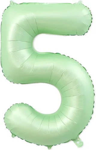 Miniatura 14 de 1 globo de aluminio verde claro de 40 pulgadas, globos gigantes de helio número 1 para niños y niñas, decoraciones de primer cumpleaños, baby