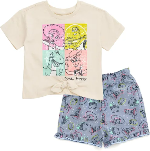 Miniatura 6 de Conjunto de camiseta floral y pantalones cortos de sarga Disney para bebés hasta niños grandes, tallas de 12 meses a 14-16
