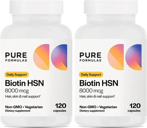 Miniatura 7 de PureFormulas Biotina 8000 mcg Cabello Piel Uñas Biotina Suplemento Biotina, Biotina Crecimiento del Cabello Vitaminas B7 Suplemento para Mujeres
