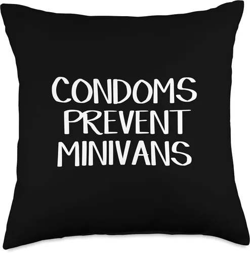Miniatura 4 de Condoms Prevent Minivans Throw Pillow, 16x16, Multicolor