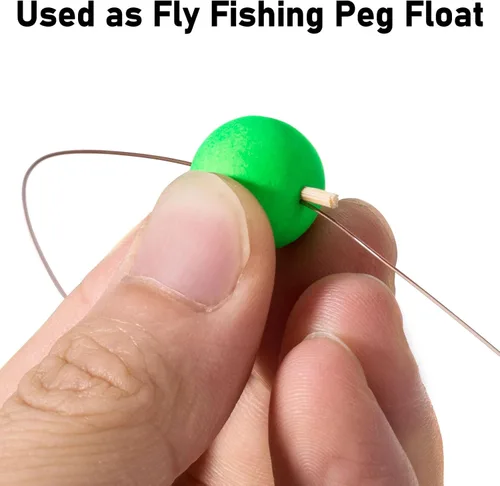 Miniatura 3 de Dr.Fish Paquete de 30 flotadores de espuma para pesca de surf y cebo en vivo, arnés de oruga Chartreuse