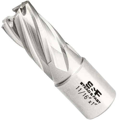 Miniatura 12 de S&F STEAD & FAST Cortador anular, diámetro de corte de 9/16" x 1" profundidad de corte para prensa de taladro magnética, brocas Mag con pasador