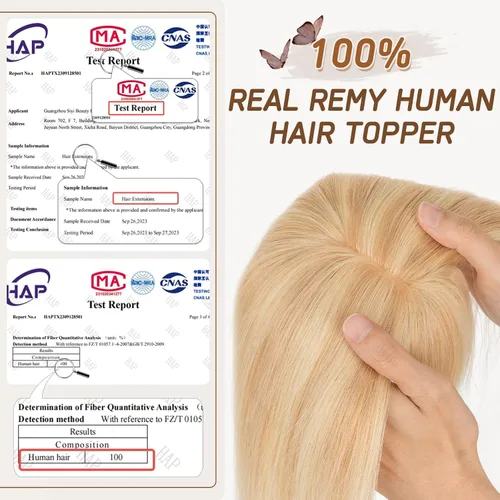 Miniatura 150 de Rich Choices Pelucas con topper de cabello para mujeres, cabello humano real 100% Remy, sin flequillo, para mujeres con adelgazamiento en la parte