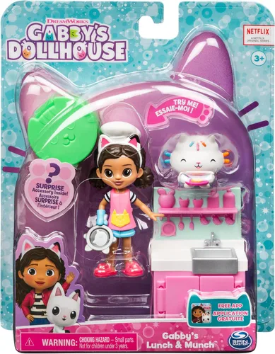 Miniatura 2 de Gabby's - Juego de cocina para casa de muñecas, almuerzo y munch con 2 figuras de juguete, accesorios y muebles, juguetes para niños a partir de 3