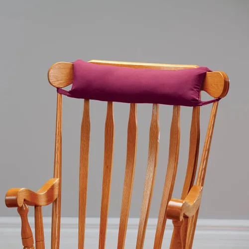 Miniatura 2 de OakRidgeTM - Almohada para el cuello mecedora, color borgoña, 100% algodón, mide 5 1/2 x 18 x 2 1/2 pulgadas