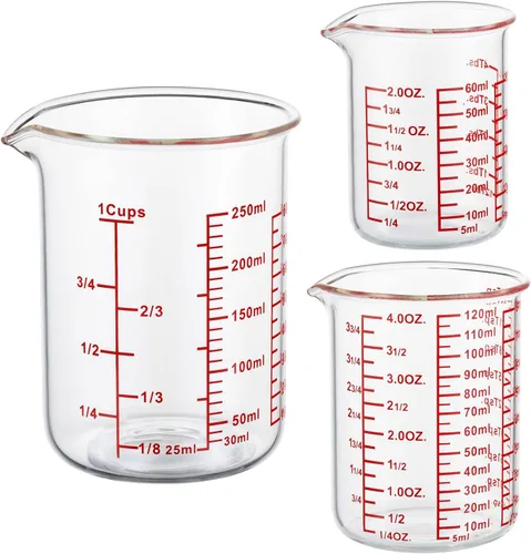 Miniatura 26 de Ackers - Taza medidora de vidrio de 1 taza, taza medidora de líquido de borosilicato de 8 onzas con boquilla