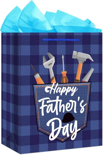 Miniatura 15 de D4DREAM Bolsa de regalo de San Valentín – Bolsa de regalo de aniversario de 13 pulgadas con papel de seda para mujeres, hombres, novio, novia, 7-1