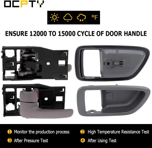Miniatura 5 de OCPTY Manijas de puerta interiores delanteras y traseras del conductor izquierdo del pasajero lado derecho de repuesto para Toyota Sequoia 2001-2007