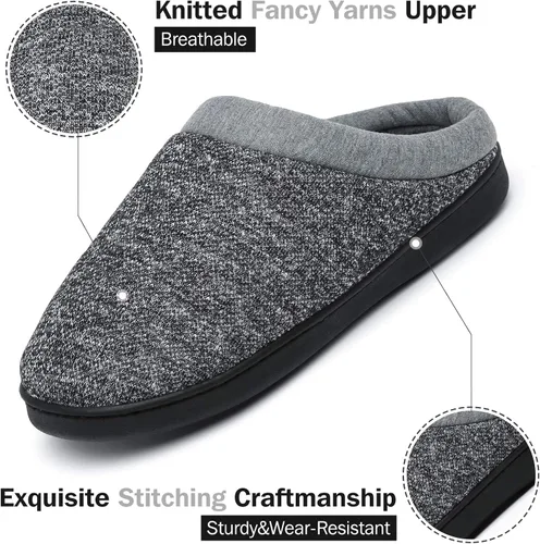Miniatura 2 de Mishansha Pantuflas cómodas para hombre y mujer con espuma viscoelástica NegroGris Carbón