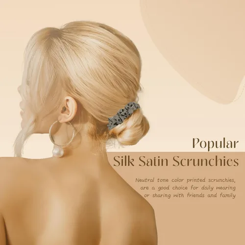 Miniatura 2 de Scrunchies para mujeres, scrunchies de seda satinada, ligas elásticas fortalecedoras para el cabello, sujetadores de cola de caballo adecuados