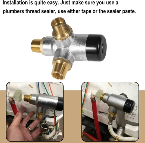 Miniatura 5 de Válvula mezcladora 90029 compatible con calentador de agua Atwood XT, para modelos de 10 galones G16EXT, GE16EXT, GEH16EXT, etc., reemplaza