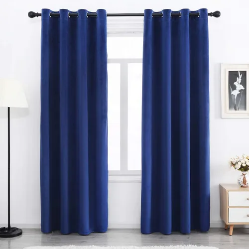 Miniatura 14 de SPXTEX Cortinas Opacas de Terciopelo Verde - 84 Pulgadas de Largo, Bloqueo de Luz, Parte Superior con Ojales, Aislamiento de Calor, Térmico