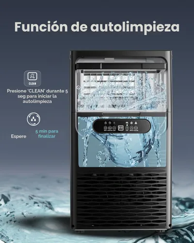 Miniatura 5 de EUHOMY Máquina comercial para hacer hielo, 85 libras/24 horas, 36 cubitos de hielo en 8-12 minutos, máquina de hielo debajo del mostrador con filtro
