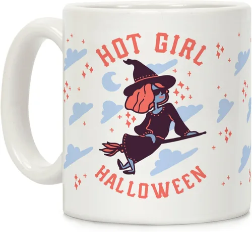 Miniatura 19 de LookHUMAN Taza de Café de Halloween – Halloween Is Meowgical Tazas, Taza de Café Espeluznante Idea de Regalos de Taza, 15 Onzas 10-Blanco