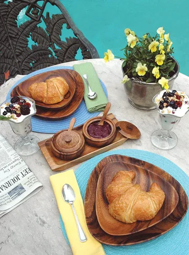 Miniatura 6 de Godinger Bandeja rectangular de madera para servir, regalo perfecto para las fiestas