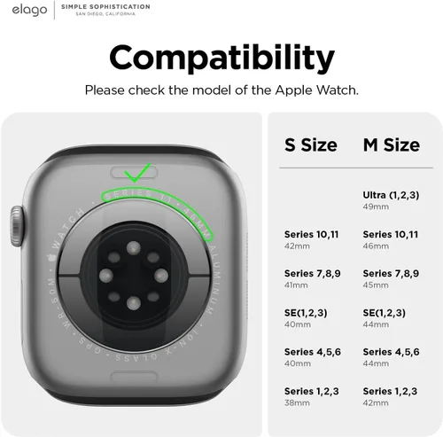 Miniatura 2 de elago Compatible con Apple Watch Band Ultra3/Ultra2/Ultra/SE3/SE2/SE1/11/10/9/8/7/6/5/4/3/2/1 de 1.49 pulgadas, 1.57 pulgadas, 1.61 pulgadas, 1.65