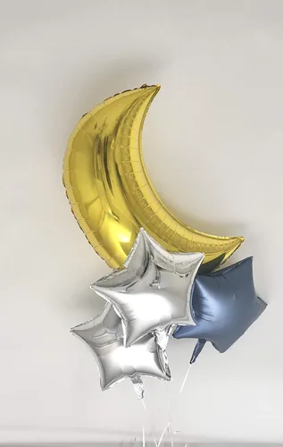 Miniatura 2 de Sweet Moon Ramo de globos de luna y estrella de 16 piezas, decoración para baby shower, cumpleaños, revelación de género, Eid y Ramadán (azul)