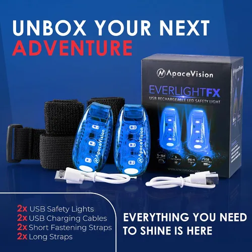 Miniatura 2 de EverLightFX - Luz LED de seguridad recargable por USB (paquete de 2) por Apace, luz trasera de bicicleta súper brillante funciona brillantemente