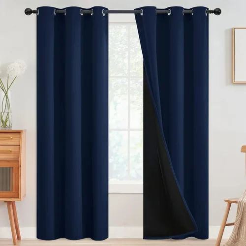 Miniatura 89 de SimpleHome - Cortinas opacas 100% para recámara, cortinas de ventana con ojales beige, con aislamiento térmico, cortinas de oscurecimiento