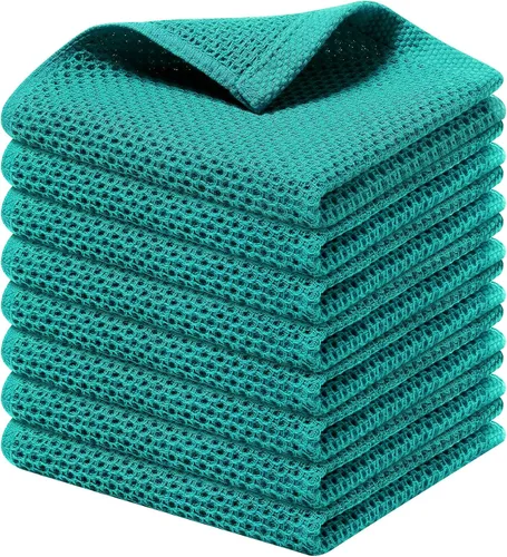 Miniatura 81 de Kitinjoy - Paños de cocina de 100 % algodón, tela de tejido gofrado, paño de limpieza ultrasuave, absorbente y de secado rápido. Gris Oscuro