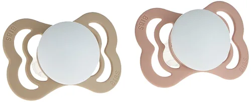 BIBS Supreme Chupete para Bebé Paquete de 2 | Hecho en Dinamarca | Chupete Tranquilizador Sin BPA, Pezón Simétrico. Silicona, Talla 1 (0-6 Meses),
